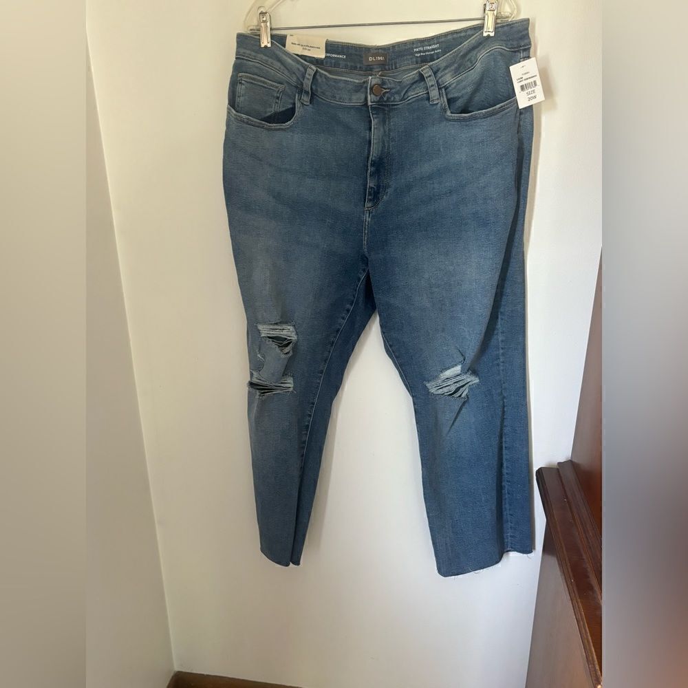DL1961 Patti Straight Jeans Womens 20W High Rise Vintage Ankle Distressed NWT
